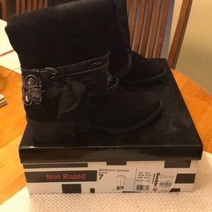 Midnight dream black and suede high boots